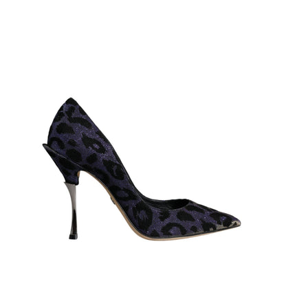 Dolce & Gabbana Violet Leopard Lurex High Heels Pumps Shoes