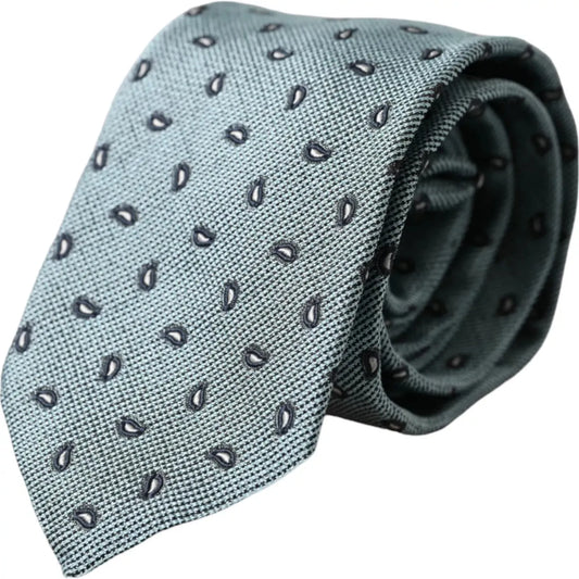Dolce & Gabbana Green 100% Silk Patterned Adjustable Men Tie KRA3327