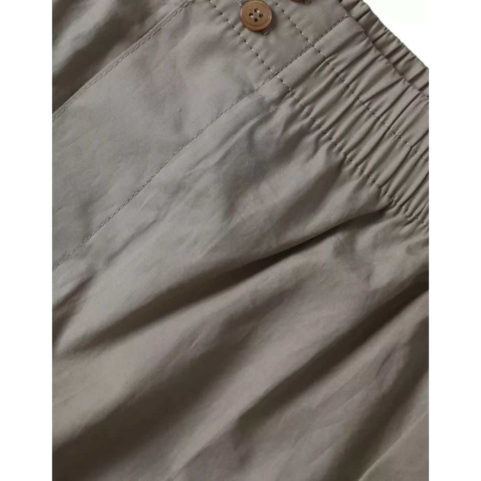 ملابس داخلية بوكسر عادية من القطن باللون البني من دولتشي آند غابانا