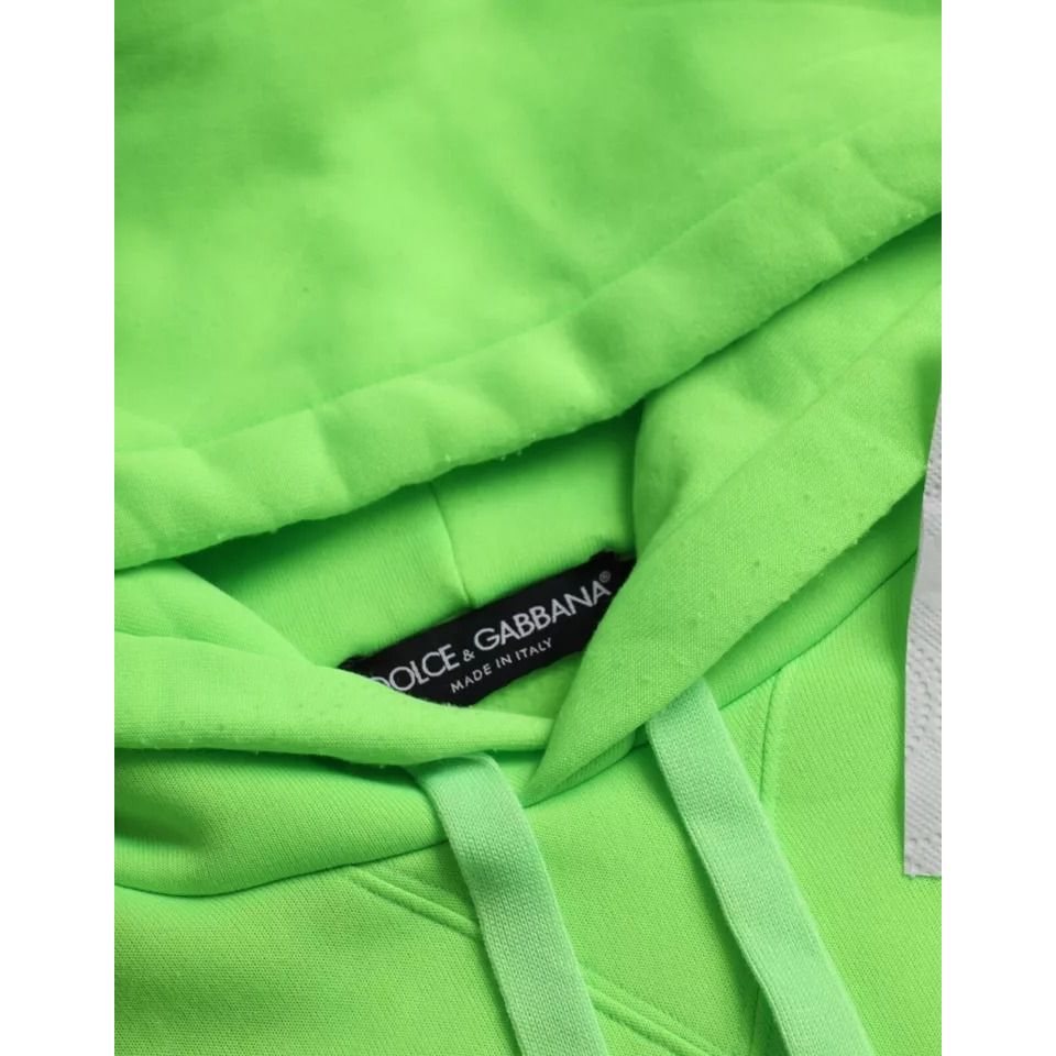 سويت شيرت بغطاء رأس وشعار دولتشي آند غابانا باللون الأخضر