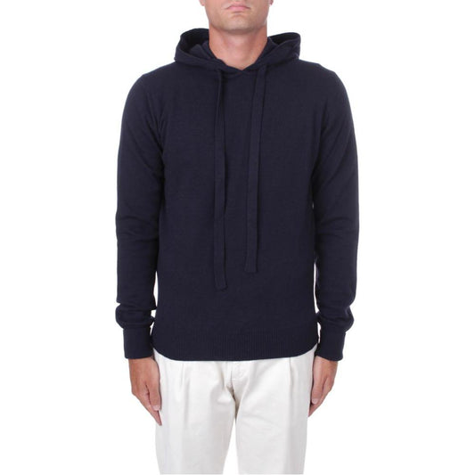 Alpha Studio Blue Wool Men's Hoodie Alpha Studio Light Gray