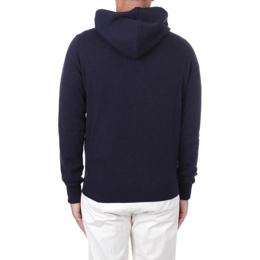 Alpha Studio Blue Wool Men's Hoodie Alpha Studio Light Gray