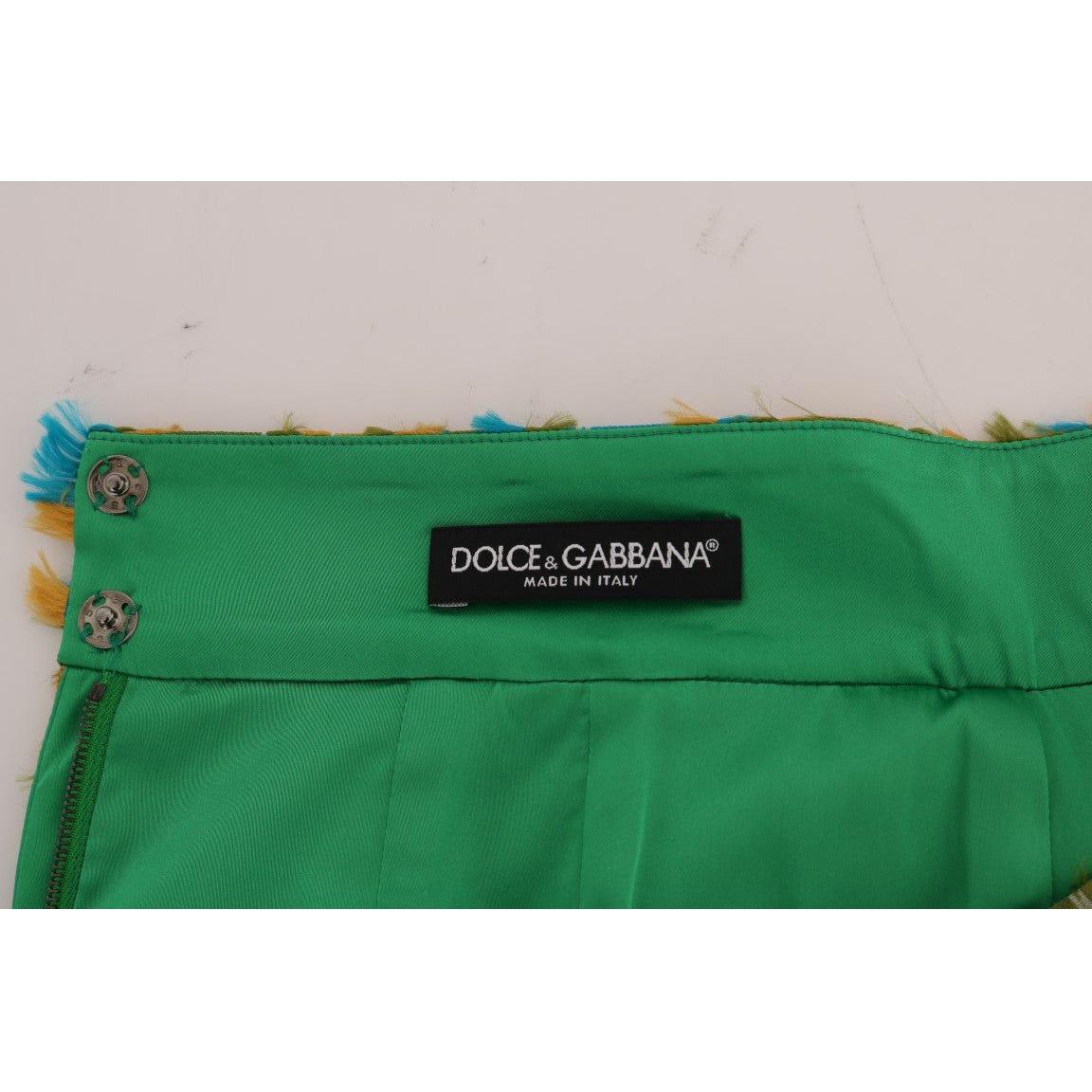 Dolce & Gabbana Multicolor Jacquard Straight Pencil Skirt