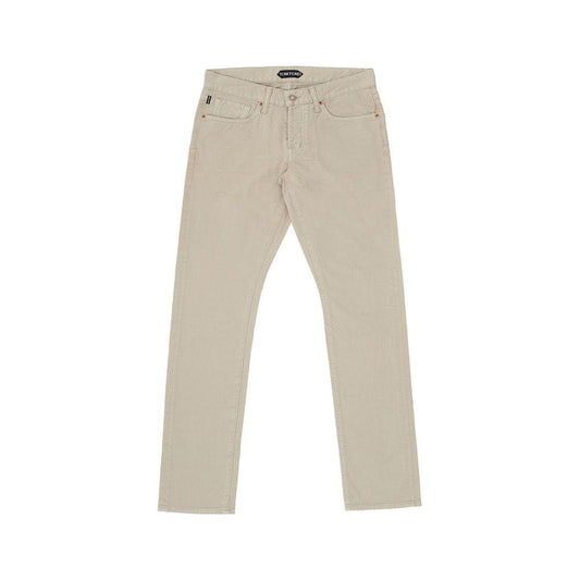 Tom Ford Beige Cotton Jeans & Pant Tom Ford Gray