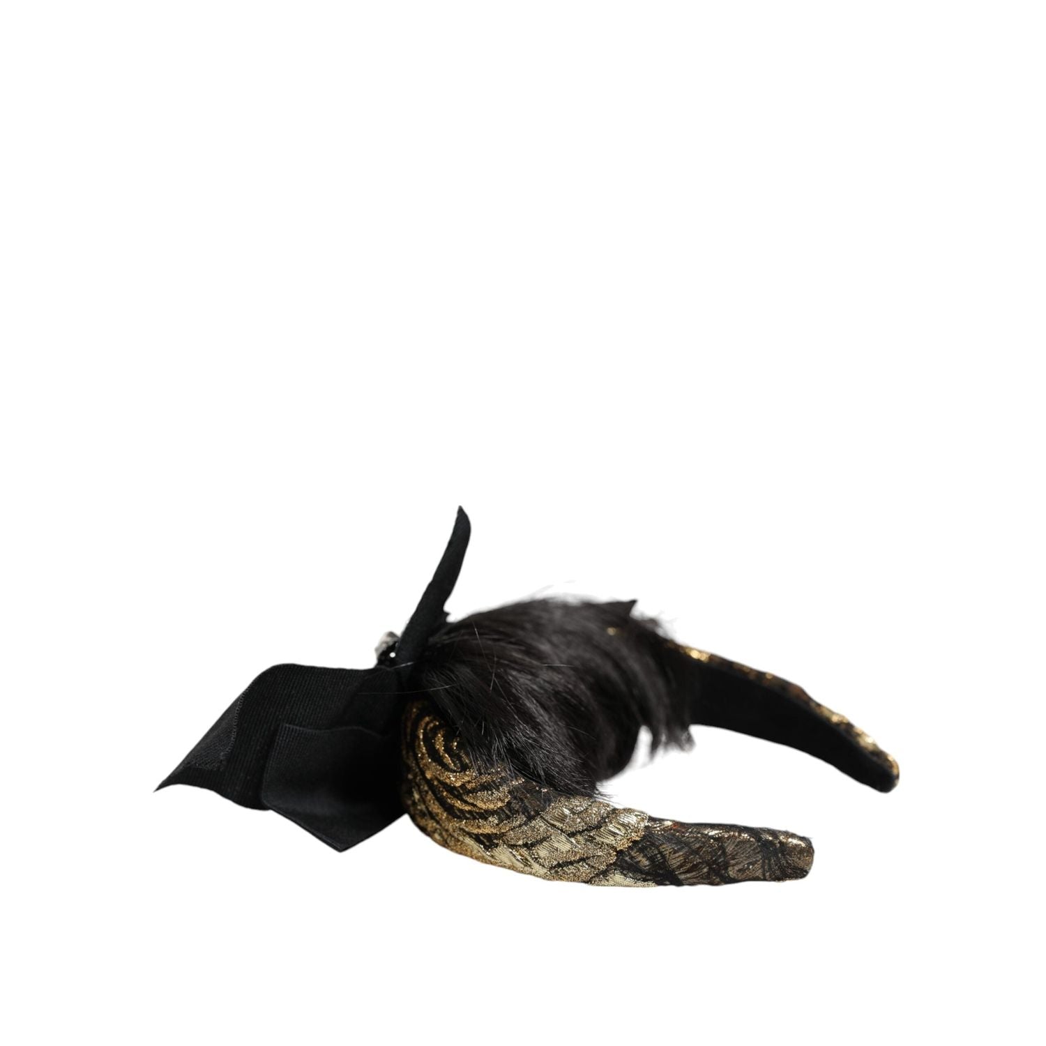 عصابة رأس من الكريستال باللون الأسود من دولتشي آند غابانا