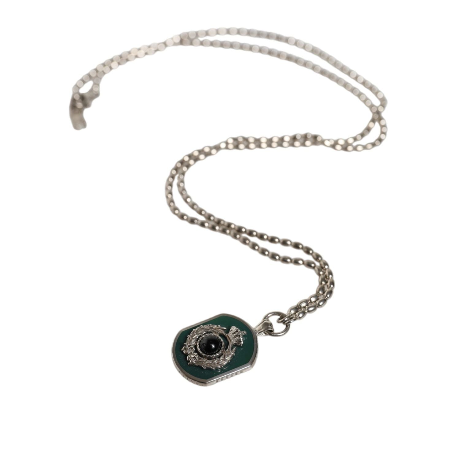 قلادة دولتشي آند غابانا من الفضة الاسترلينية عيار 925 على شكل سلسلة من الأحجار الكريمة وشعار