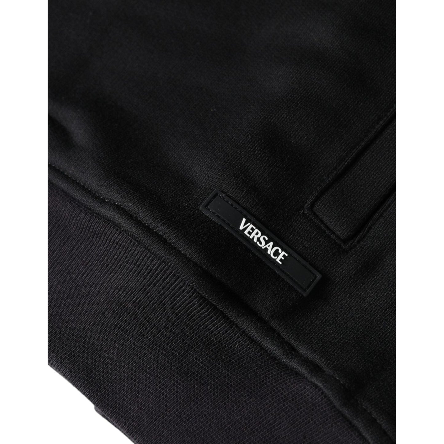 Versace Black Medusa Print Cotton Full Zip HoodieSweatshirt Sweater