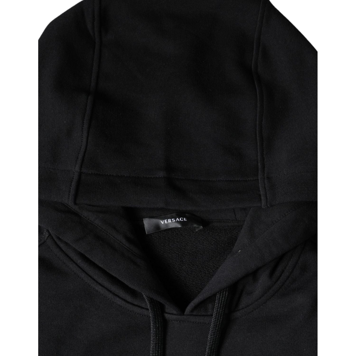 سويت شيرت بغطاء رأس وسويت شيرت من القطن بطبعة ميدوسا باللون الأسود من فيرساتشي