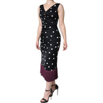 Dolce & Gabbana Black Silk Polka Dot V-neck Tassel Midi Dress DR281192-44