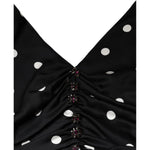 Dolce & Gabbana Black Silk Polka Dot V-neck Tassel Midi Dress DR281192-44