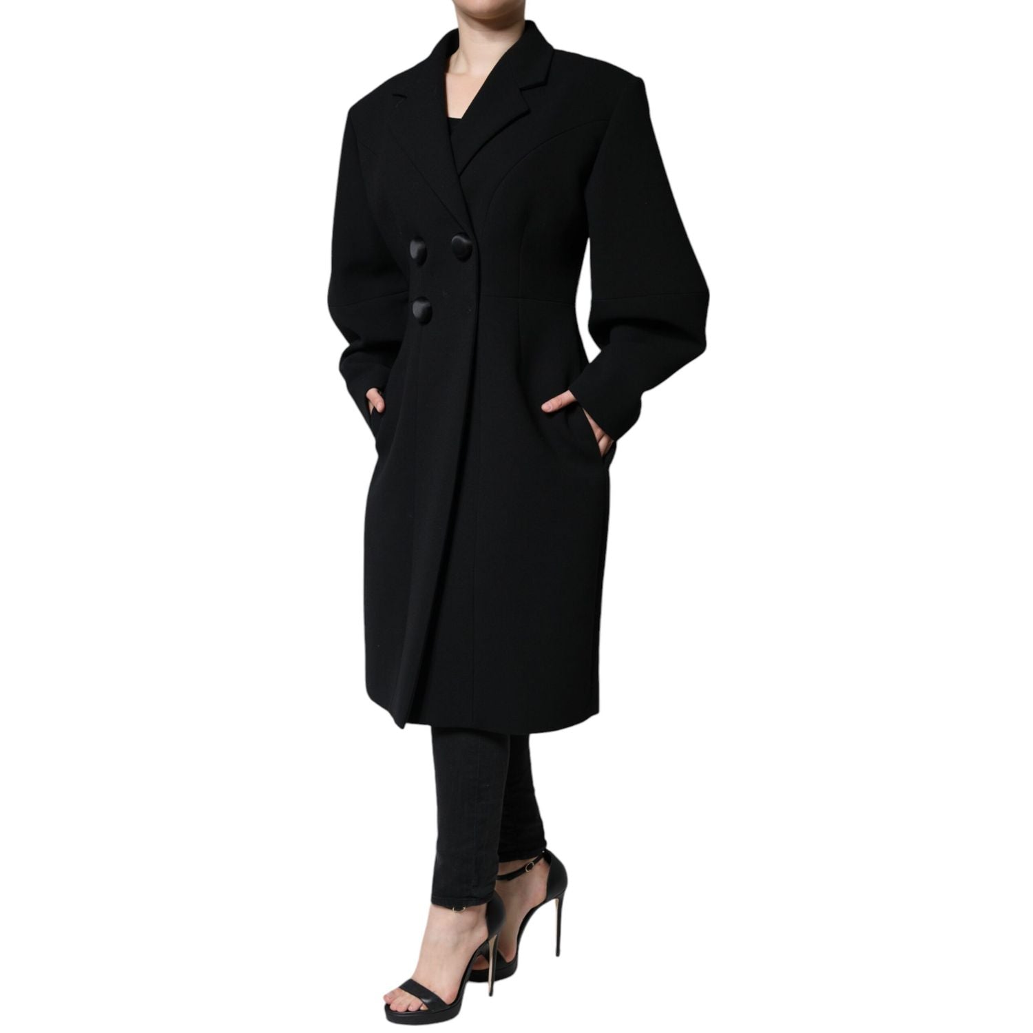 Dolce & Gabbana Black Double Breasted Trench Coat Jacket