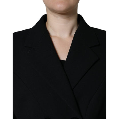 Dolce & Gabbana Black Double Breasted Trench Coat Jacket