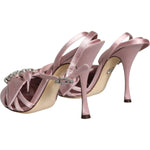 Dolce & Gabbana Pink Keira Crystal Heels Sandals Shoes LA11655-36