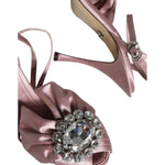 Dolce & Gabbana Pink Keira Crystal Heels Sandals Shoes LA11655-36