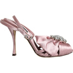 Dolce & Gabbana Pink Keira Crystal Heels Sandals Shoes LA11655-36