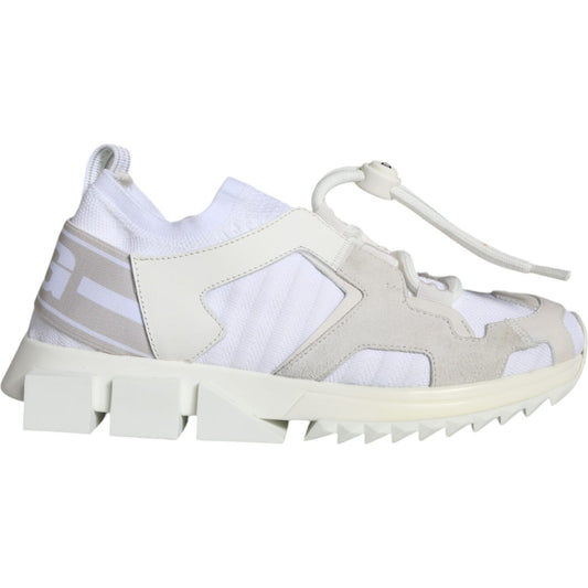 Dolce & Gabbana White Mesh Sorrento Trekking Sneakers Shoes Dolce & Gabbana Light Gray