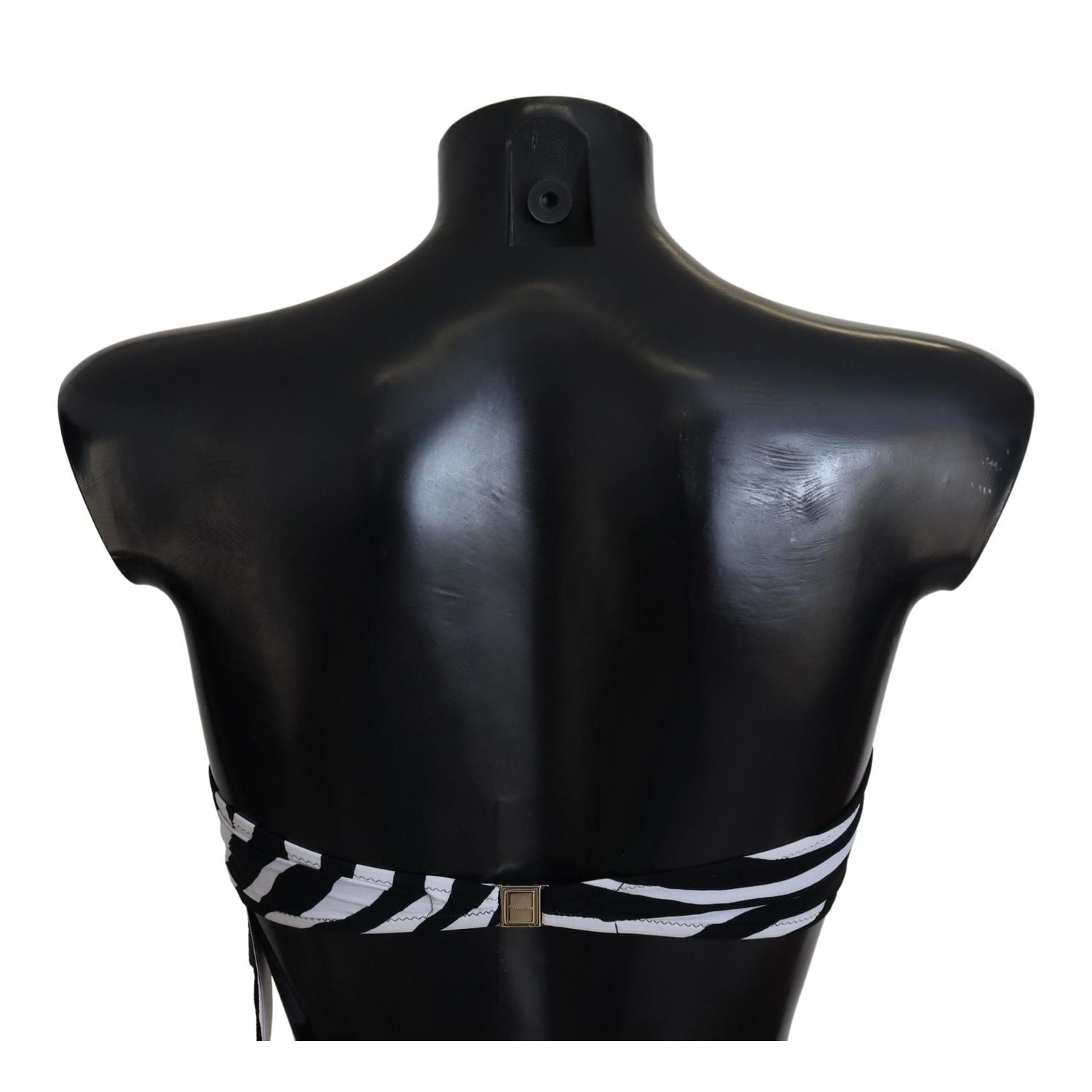 Dolce & Gabbana Black White Zebra Bandeau Swimwear Bikini Top