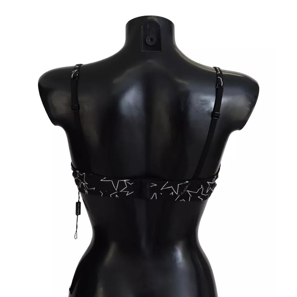 Dolce & Gabbana Black Millennials Star Non Wire Cotton Bra Underwear
