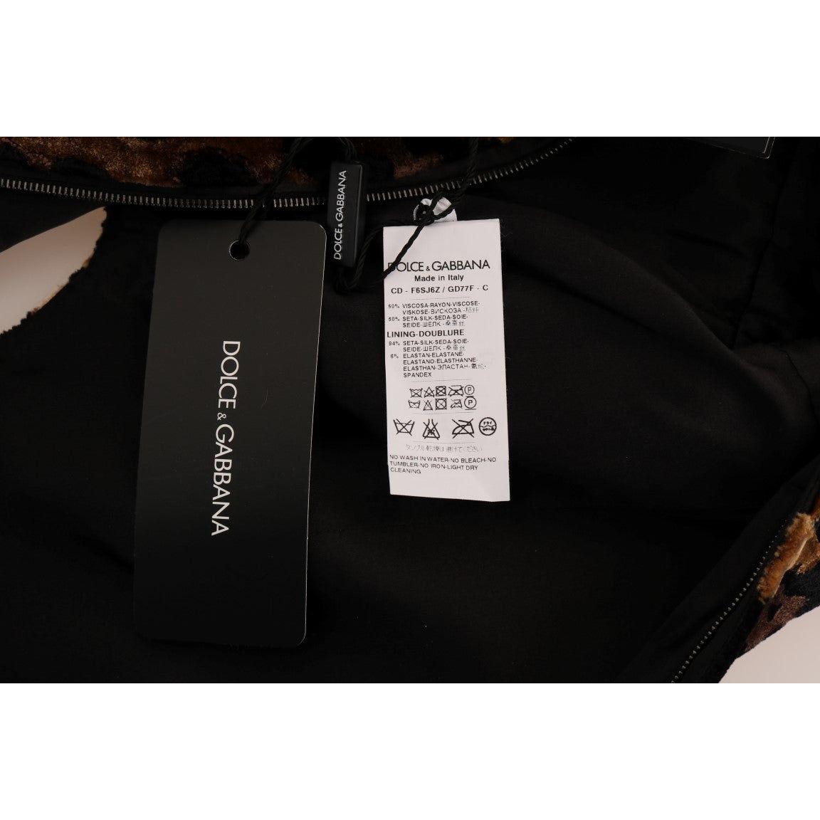 فستان قصير بدون أكمام بنقشة جلد النمر من دولتشي آند غابانا