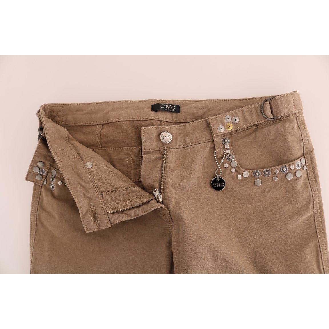 بنطلون جينز بتصميم Super Slim Fit باللون البيج من Costume National