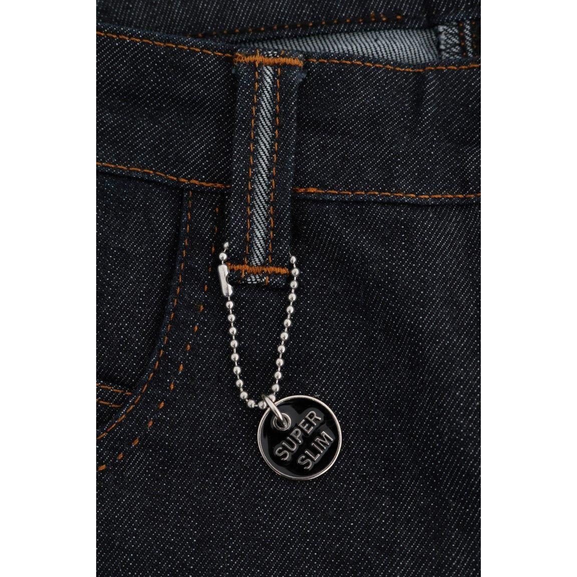 Costume National Blue Cotton Stretch Slim Fit Jeans
