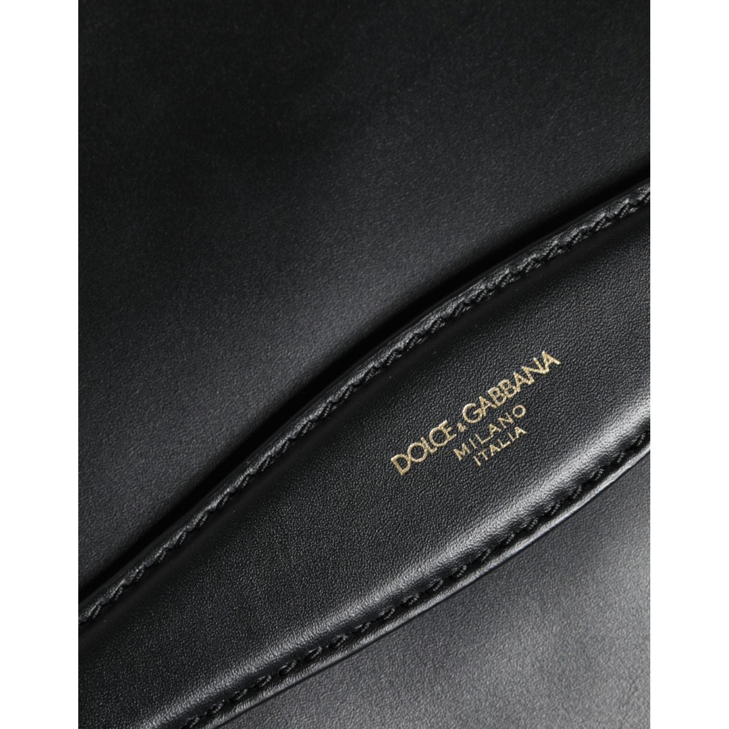 Dolce & Gabbana Black Calfskin Leather Mediterranean Pouch Bag