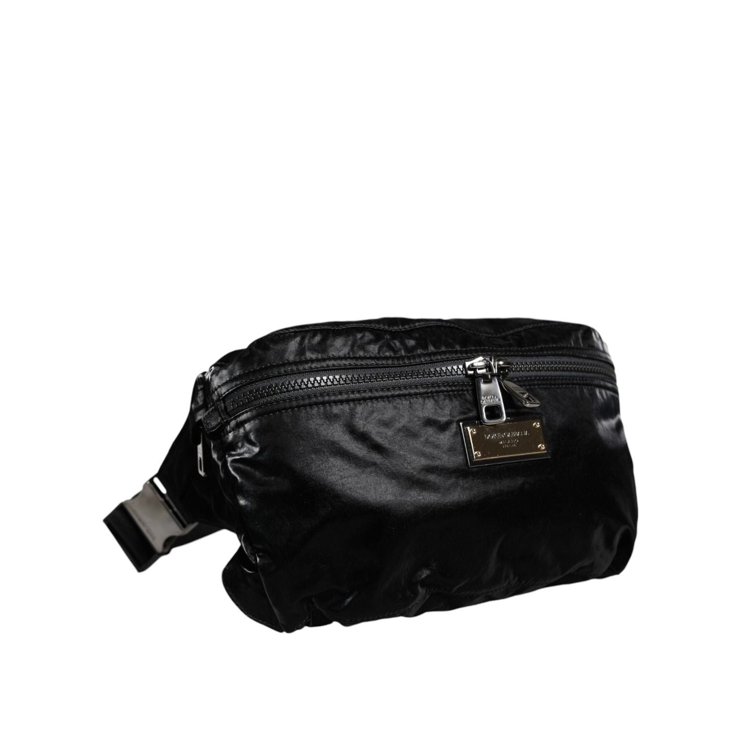 Dolce & Gabbana Black Nylon Fabric Belt Waist Fanny Pack Bag