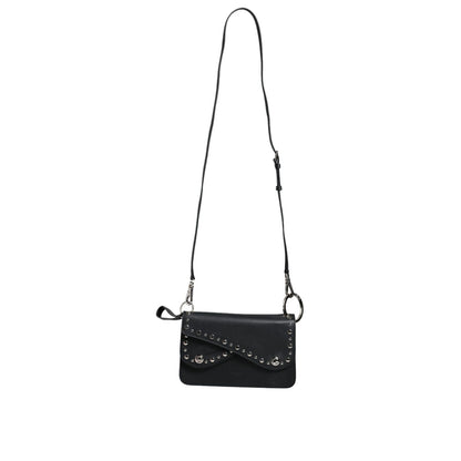 Dolce & Gabbana Black Small Leather Studded Shoulder Crossbody Bag