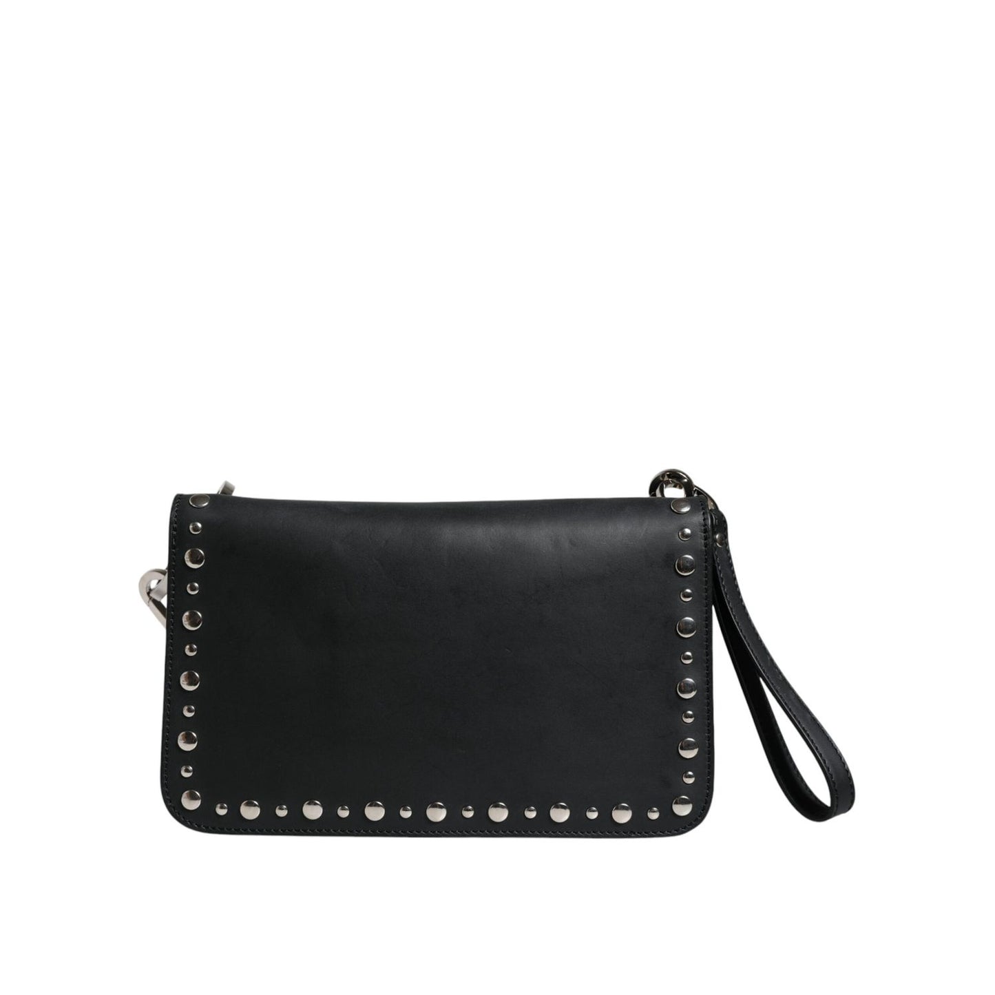 Dolce & Gabbana Black Small Leather Studded Shoulder Crossbody Bag