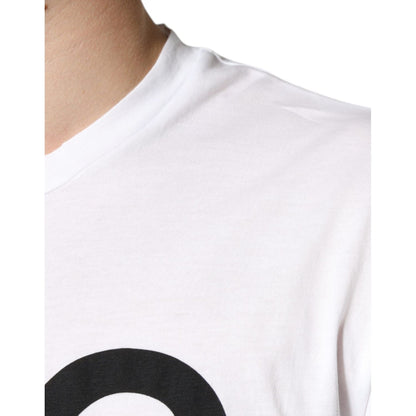Dolce & Gabbana White Cotton DG Logo Print Casual T-shirt