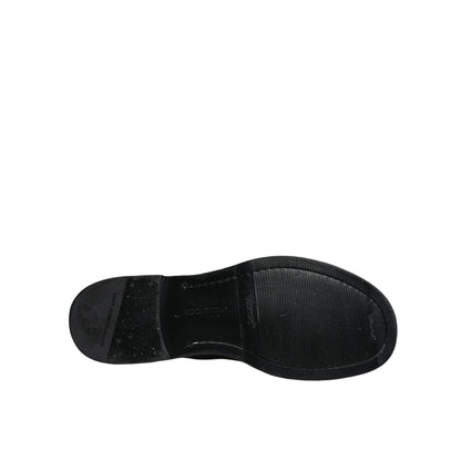 Dolce & Gabbana Black Horse Leather Mid Calf Boots Shoes