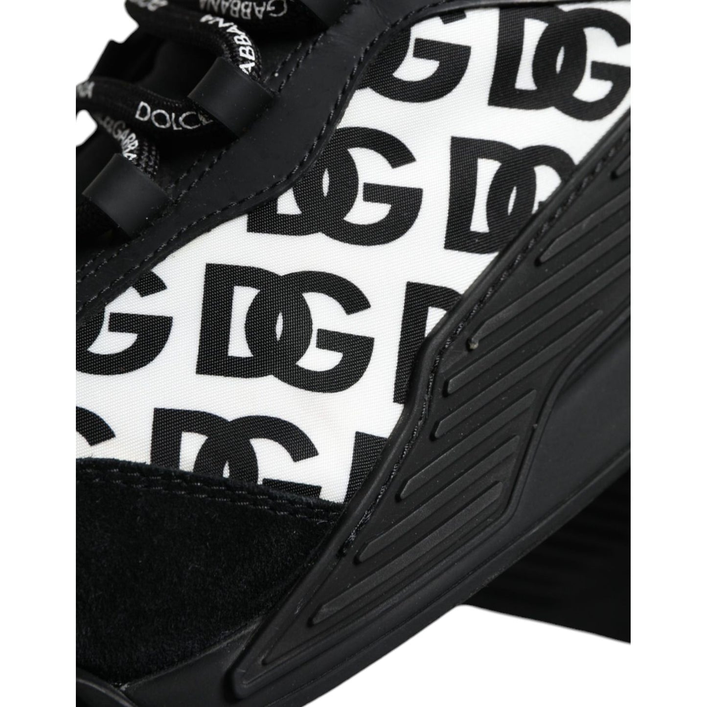 Dolce & Gabbana Black Logo Lace Up Low Top NS1 Sneakers Shoes