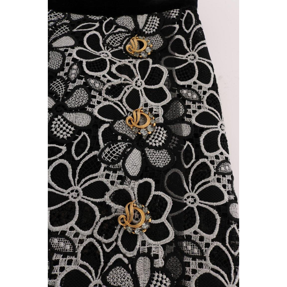 带水晶细节的优雅蕾丝迷你裙