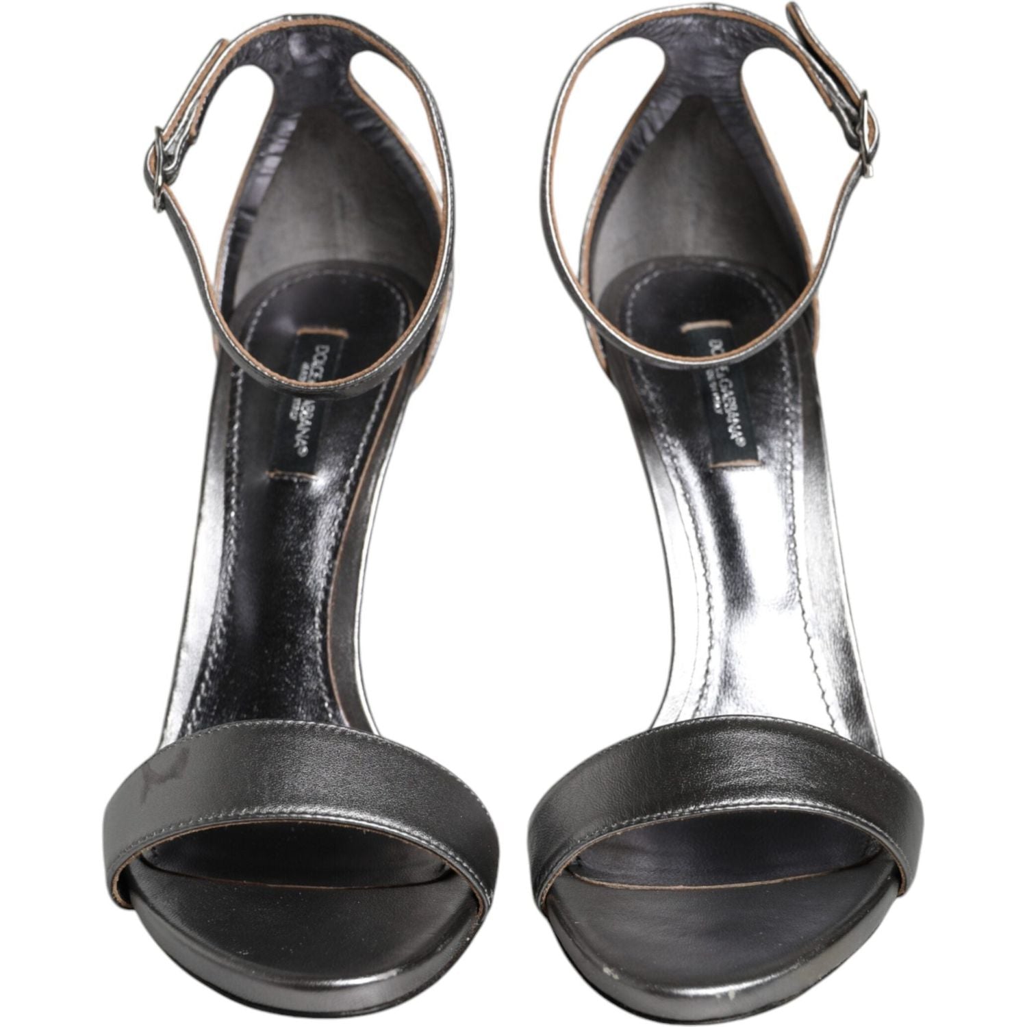 Dolce & Gabbana Silver KEIRA Heels Ankle Strap Sandals Shoes