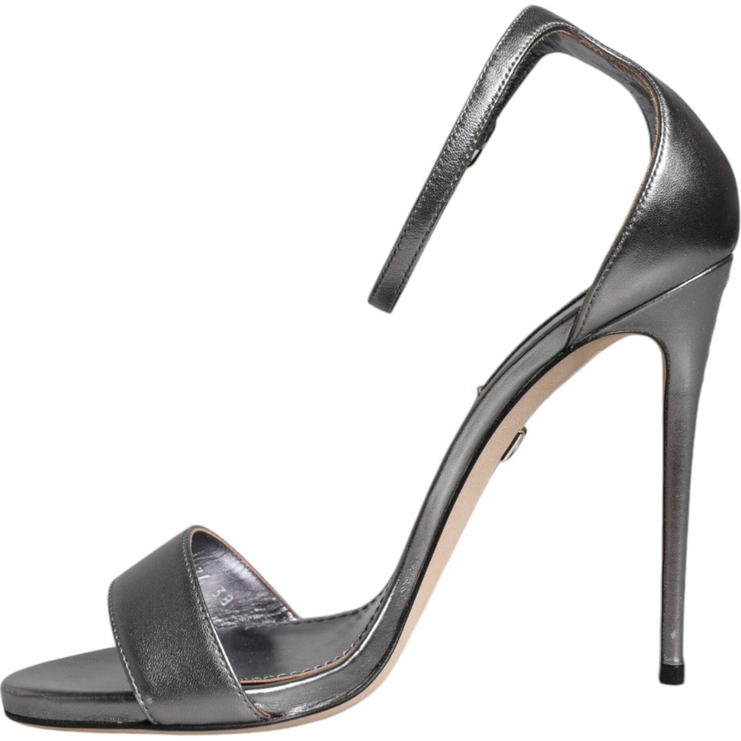 Dolce & Gabbana Silver KEIRA Heels Ankle Strap Sandals Shoes