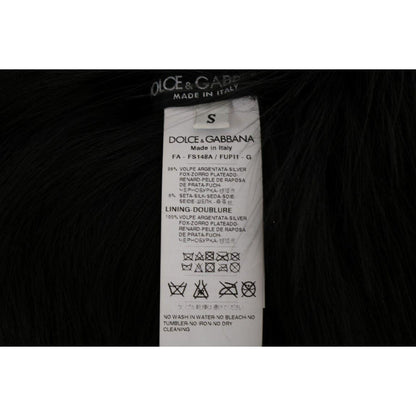Dolce & Gabbana Black Silver Fox Fur Scarf Fur Scarves