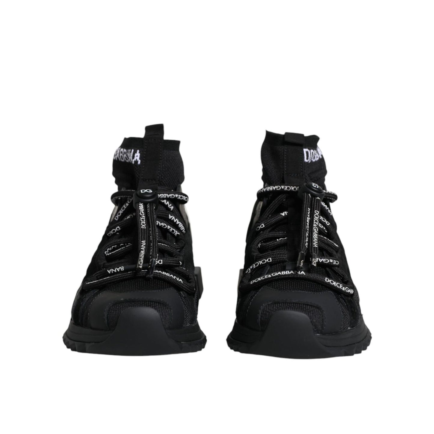 Dolce & Gabbana Black Sorrento Socks Logo Sneakers Shoes