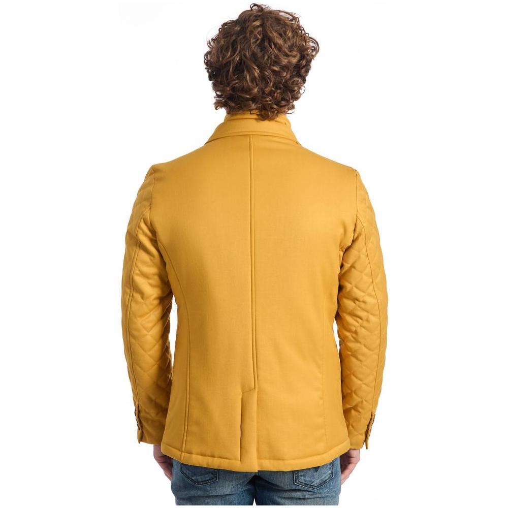 Roberto Pepe Luxury Yellow Wool Men Jacket