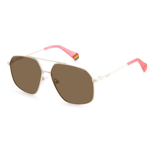 Polaroid Beige Stainless Steel Sunglasses POPLD6173S10ASPAC