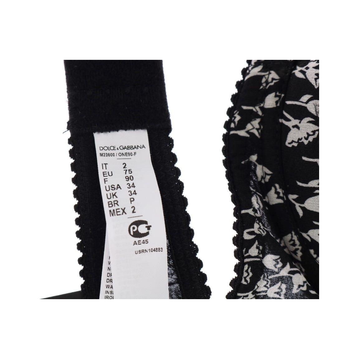 حمالة صدر دولتشي آند غابانا أنيقة من الحرير والدانتيل باللون الأسود