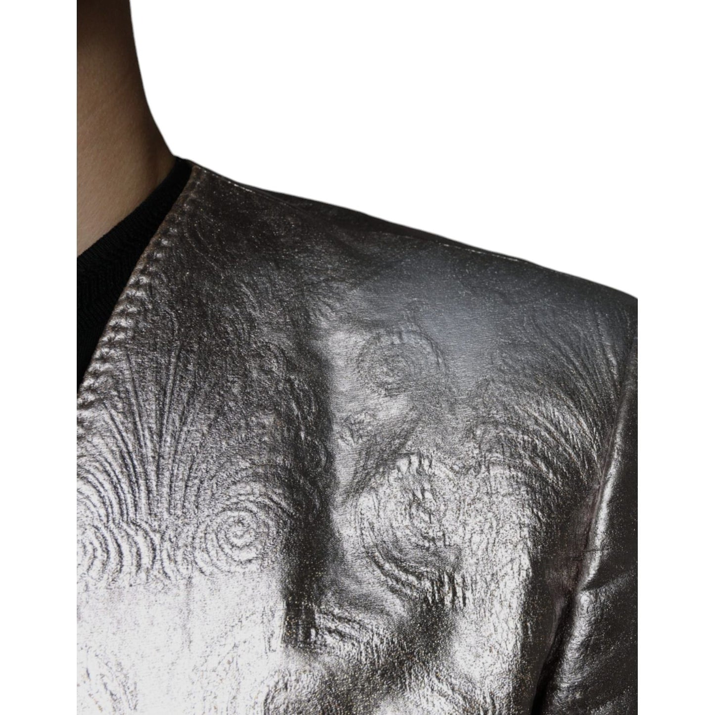 Dolce & Gabbana Gold Jacquard Single Breasted Dress Blazer