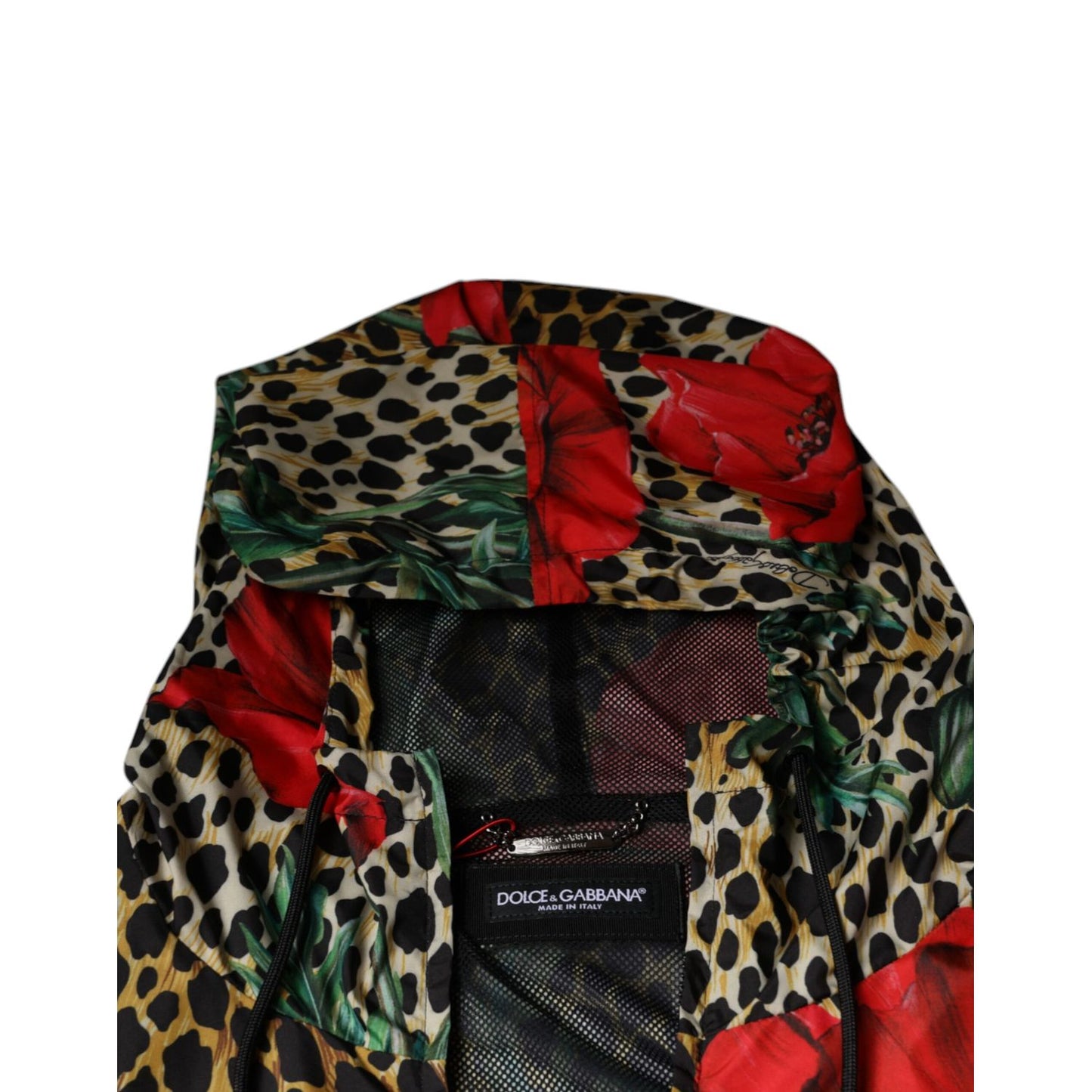 Dolce & Gabbana Multicolor Leopard Floral Hooded Jacket
