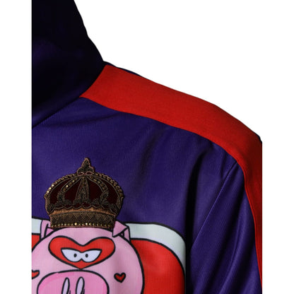 Dolce & Gabbana Purple YEAR OF THE PIG Full Zip Bomber Jacket