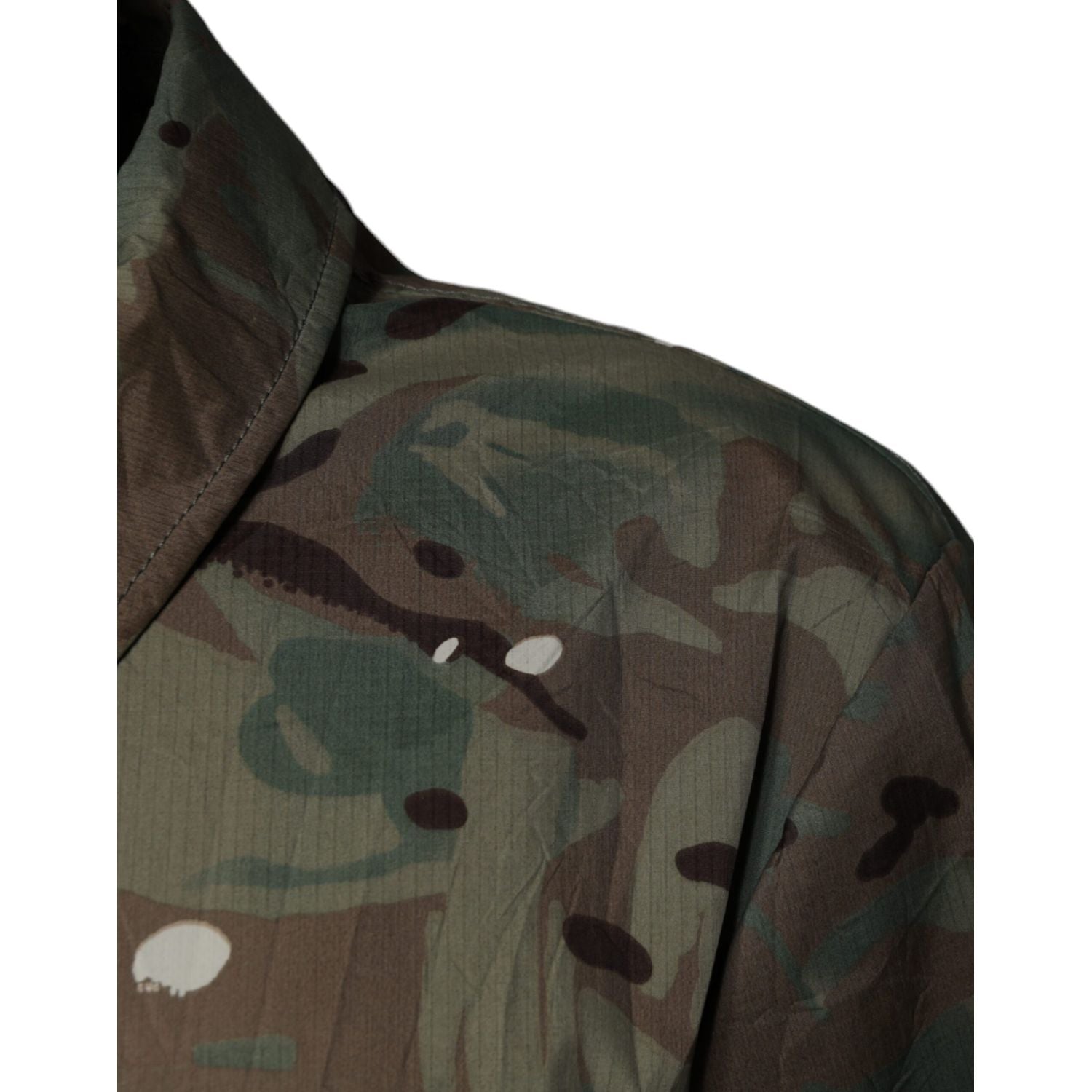 Dolce & Gabbana Multicolor Camouflage Collared Coat Jacket