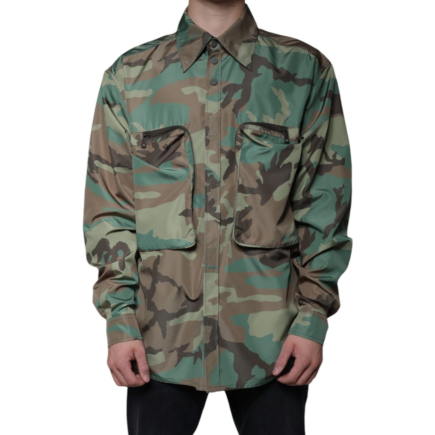 Dolce & Gabbana Multicolor Camouflage Button Down Shirt