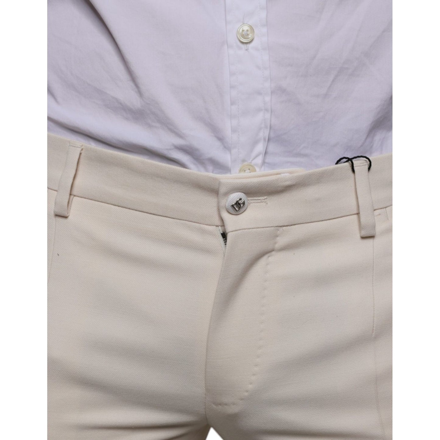 Dolce & Gabbana Off White Chino Wool Skinny Pants