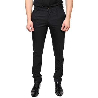 Dolce & Gabbana Black Wool Skinny Men Dress Pants