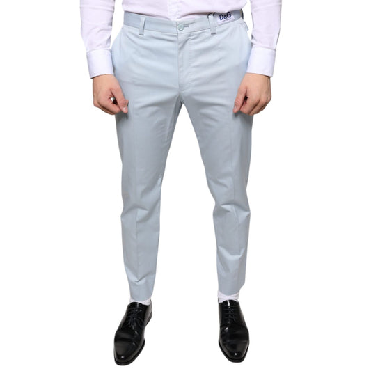 Dolce & Gabbana Light Blue Cotton Dress Pants