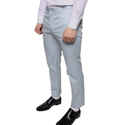 Dolce & Gabbana Light Blue Cotton Dress Pants