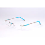 Dsquared² Silver Metal Frames, women's glasses model DQ5044-016-54, silver color with blue accents, 54/17/135mm dimensions.